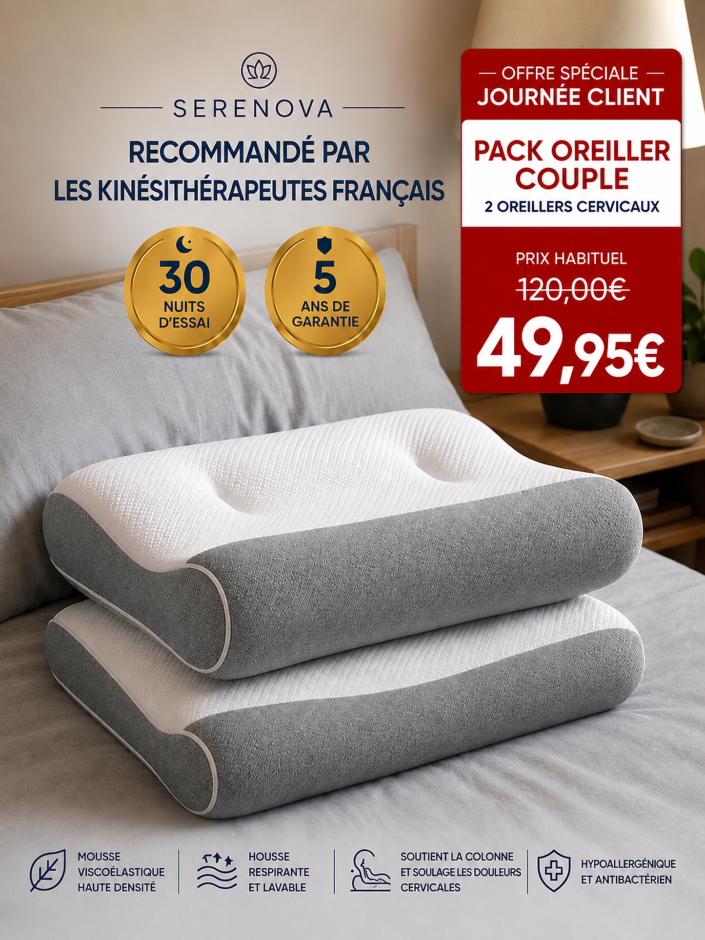 Serenova PREMIUM™ | L’Expérience de Sommeil Ultime [1 ACHETÉ = 1 OFFERT]